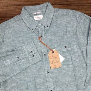 Weatherproof Vintage Men’s L/S Casual Button Up Shirt. Duck Green Size Medium